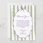 Carte De Remerciements Whimsical Stripes Handwritten Painted Wedding  (Devant)