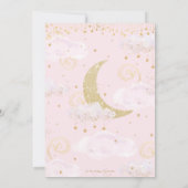 Carte De Remerciements Whimsical Twinkle petit Baby shower rose étoile (Dos)