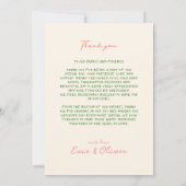 Carte De Remerciements Whimsky Quirky manuscrit Mariage Bow (Dos)