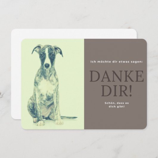 Carte De Remerciements Whippet (Devant / Derrière)