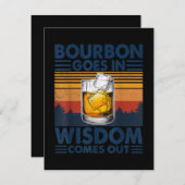 Carte De Remerciements Whiskey Bourbon entre dans la sagesse sort (Devant / Derrière)