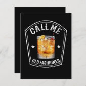 Carte De Remerciements Whiskey Calls Me Old Fashioned (Devant / Derrière)