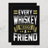 Carte De Remerciements Whiskey Lover| Chaque Whiskey A Besoin D'Un Amis (Devant / Derrière)