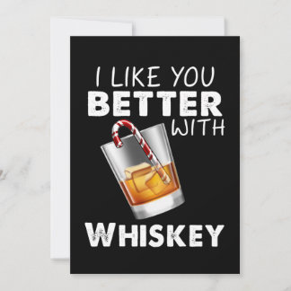 Carte De Remerciements Whiskey Lover | Je T'Aime Mieux Avec Whiskey