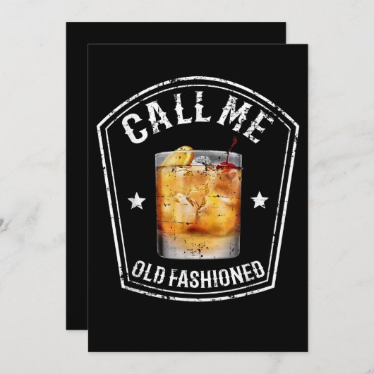 Carte De Remerciements Whiskey M'appelle "vieux mode" (Devant / Derrière)