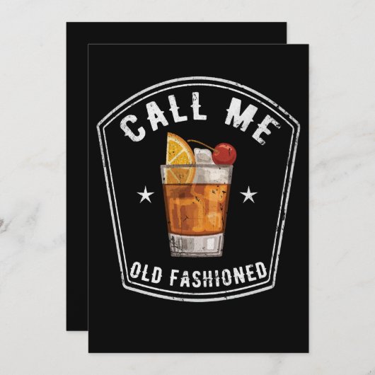 Carte De Remerciements Whiskey M'appelle "vieux mode" (Devant / Derrière)