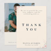 Carte De Remerciements Whispered Petals Minimalist Elegant (Devant / Derrière)