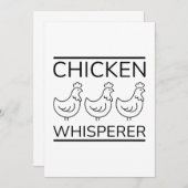 Carte De Remerciements Whisperer de poulet (Devant / Derrière)