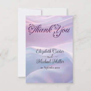 Carte De Remerciements Whispers of Silk : Dreamy Pastel Waves Pink Blue