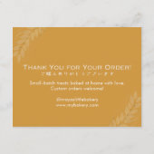 Carte De Remerciements White Bread Wheat Bakery Care Instructions (Dos)