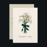Carte De Remerciements White Calla Lily Élégante Fête des mariées de mari<br><div class="desc">White Calla Lily Elégante Fête des mariées de mariage Carte de remerciements</div>