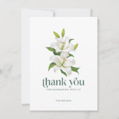 Carte De Remerciements White Easter Lily Retro Typography (Devant)