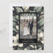 Carte De Remerciements White Flowers and Greenery Wedding (Devant)