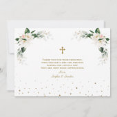 Carte De Remerciements White Magnolia Twins 1er Anniversaire (Dos)