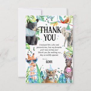Carte De Remerciements Wil Birthday Safari Animaux