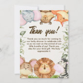 Carte De Remerciements Wild Animals Safari Baby Shower (Devant)