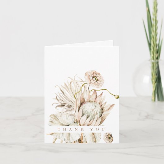 Carte De Remerciements Wild Boho Protea Pampas Grass Floral Mariage Photo (Devant)