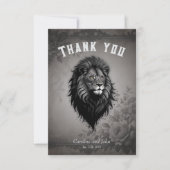 Carte De Remerciements Wild Grace : portrait saisissant d'un lion (Devant)