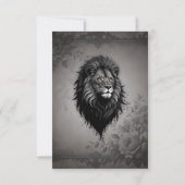Carte De Remerciements Wild Grace : portrait saisissant d'un lion (Dos)