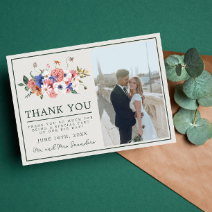 Carte De Remerciements Wild Love Fleur sauvage Boho Floral Mariage