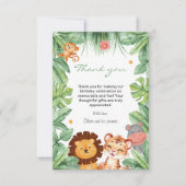 Carte De Remerciements Wild one Jungle Animaux Tropical Boy Anniversaire (Devant)