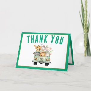 Carte De Remerciements Wild One Jungle Safari Animaux Garçon 1er annivers