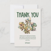 Carte De Remerciements Wild One mignonne Dinosaur Première fête d'anniver (Devant)