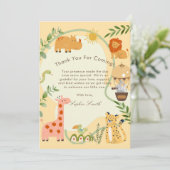 Carte De Remerciements Wild Safari Adventure Awaits Baby Shower (Debout devant)