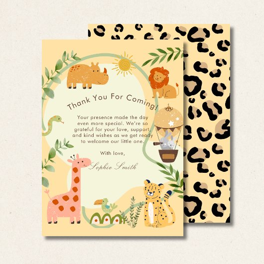 Carte De Remerciements Wild Safari Adventure Awaits Baby Shower