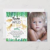 Carte De Remerciements Wild & Three Dinosaur Boys Troisième Anniversaire  (Devant)