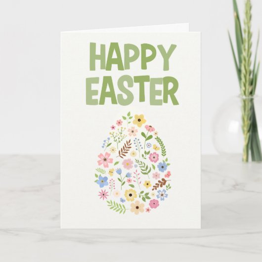 Carte De Remerciements Wildflower Easter Egg Pattern Holiday Card (Devant)