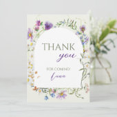 Carte De Remerciements Wildflower First Birthday (Debout devant)