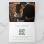 Carte De Remerciements Wildflower monogram wedding photo QR Code (Intérieur)