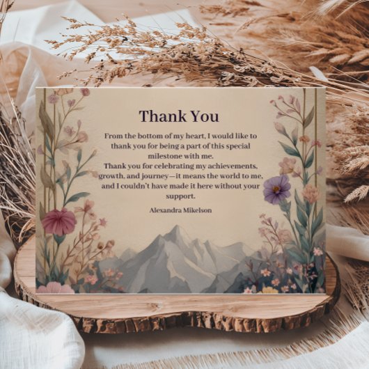Carte De Remerciements Wildflower Mountain Birthday