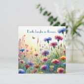 Carte De Remerciements Wildflowers & Quote	 (Debout devant)