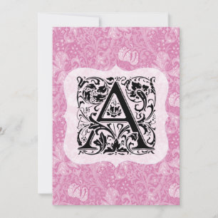 Carte De Remerciements William Morris Alphabet Golden Lily rose