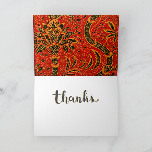 Carte De Remerciements William Morris - Inde (Intérieur)