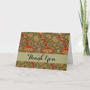 Carte De Remerciements William Morris Wandle Anglais Floral Damask Design