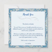 Carte De Remerciements William Morris & Wilhelmina Style Prints (Dos)