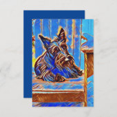 Carte De Remerciements Winnie en bleu (Devant / Derrière)