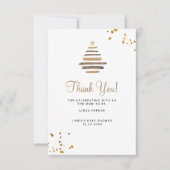 Carte De Remerciements Winter baby shower rustic tree (Devant)