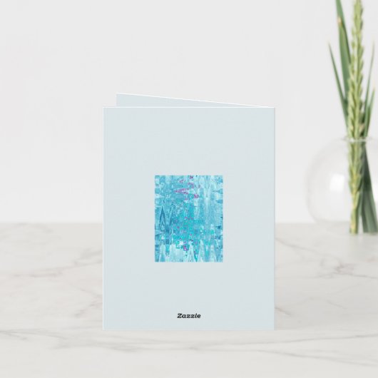 Carte De Remerciements Winter blue frost snow & abstract zig zag trees (Dos)