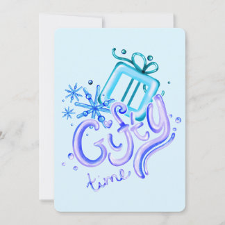 Carte De Remerciements Winter Blue Purple Thank You Card with Snowflakes 