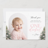 Carte De Remerciements Winter Onederland 1st Birthday Flat Thank You Card (Devant)