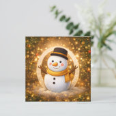 Carte De Remerciements Winter snowman (Debout devant)