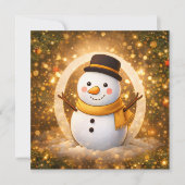 Carte De Remerciements Winter snowman (Devant)