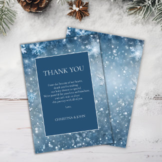 Carte De Remerciements Winter Wonderland Baby shower bleu