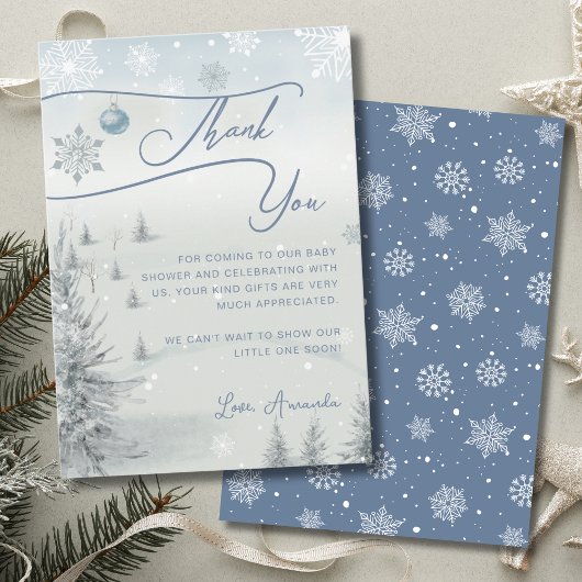 Carte De Remerciements Winter Wonderland Its Cold Outside Baby Shower