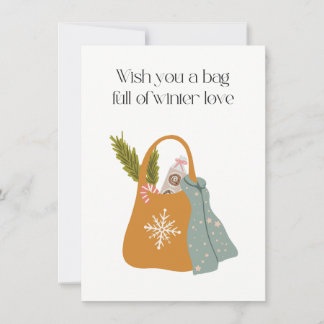 Carte De Remerciements Wish you a bag full of winter love
