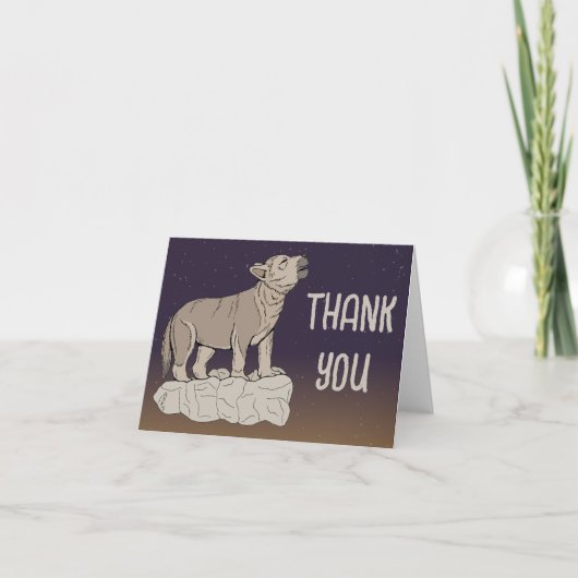 Carte De Remerciements Wolf Pup Howling (Devant)